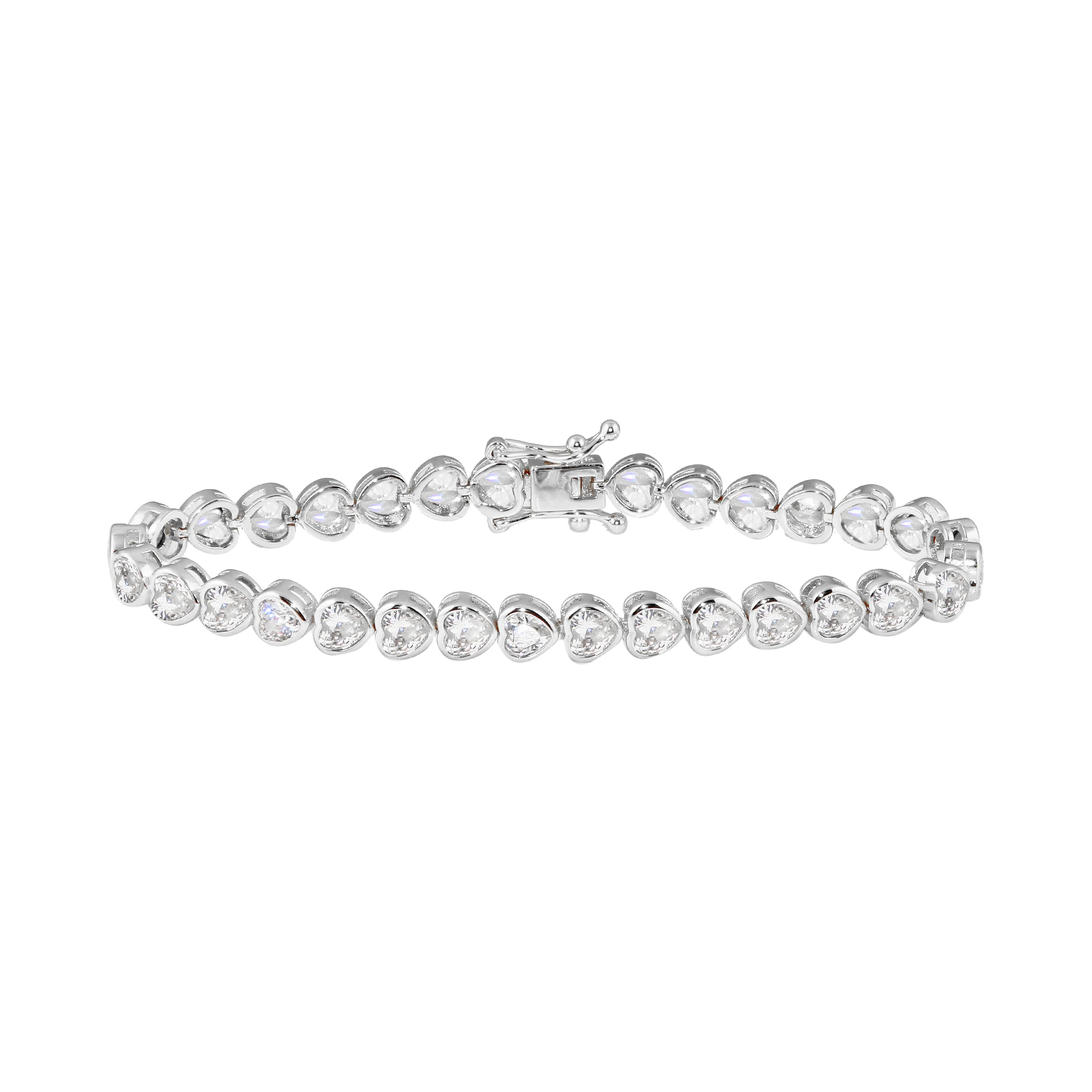 Bezel Heart Tennis Bracelet - Image 3