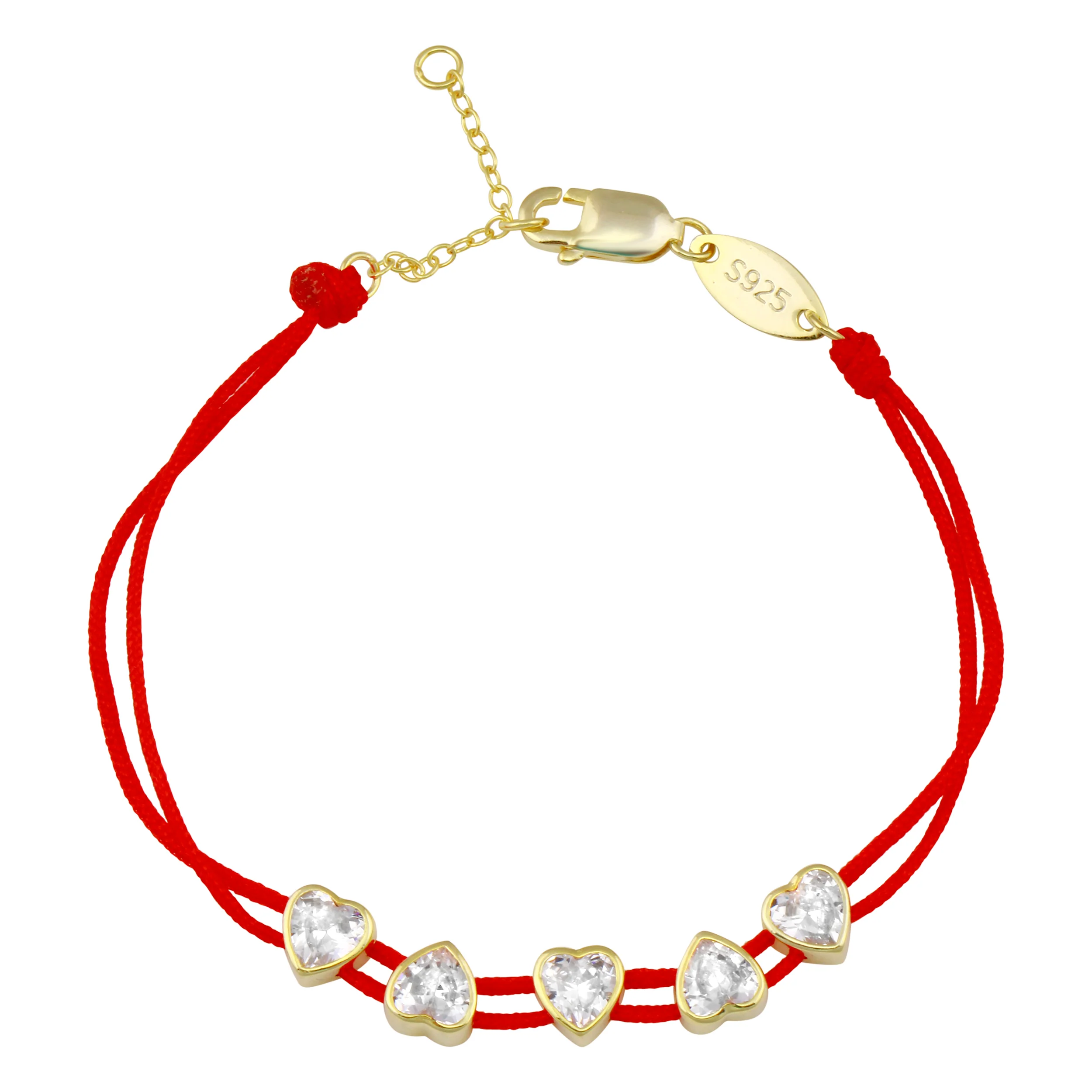 Bezel Hearts String Bracelet - Image 4