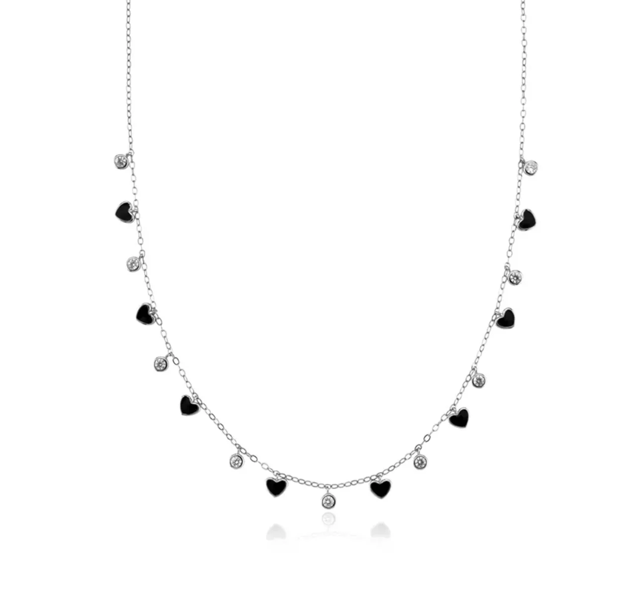 Black Heart Charm Necklace - Image 3