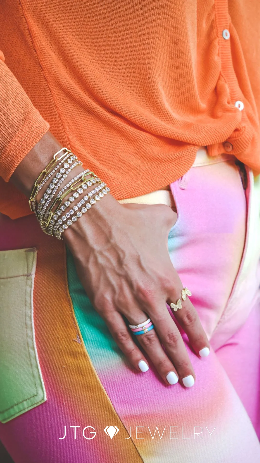 Classic Thin Tennis Bracelet - Image 4