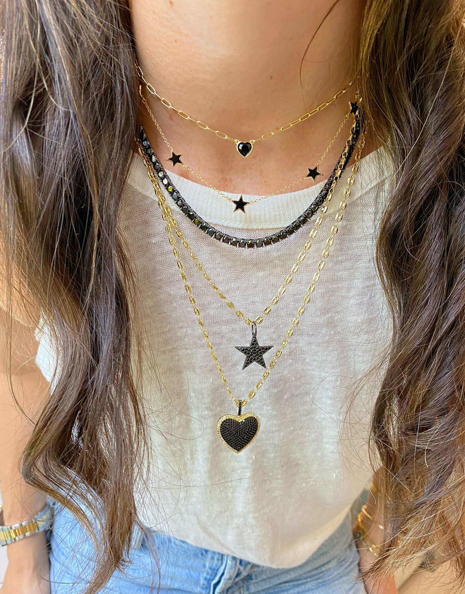 Black on Black Tennis Necklace - Image 3