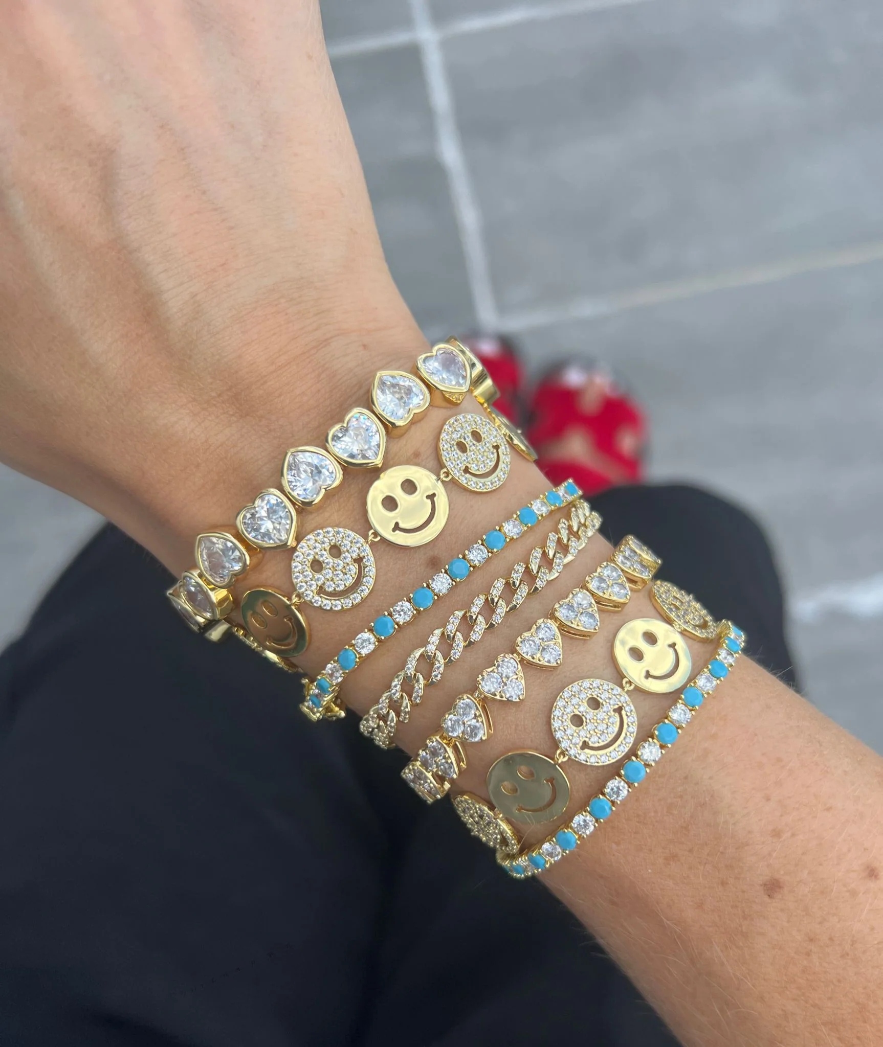Diamond Turquoise Tennis Bracelet - Image 4