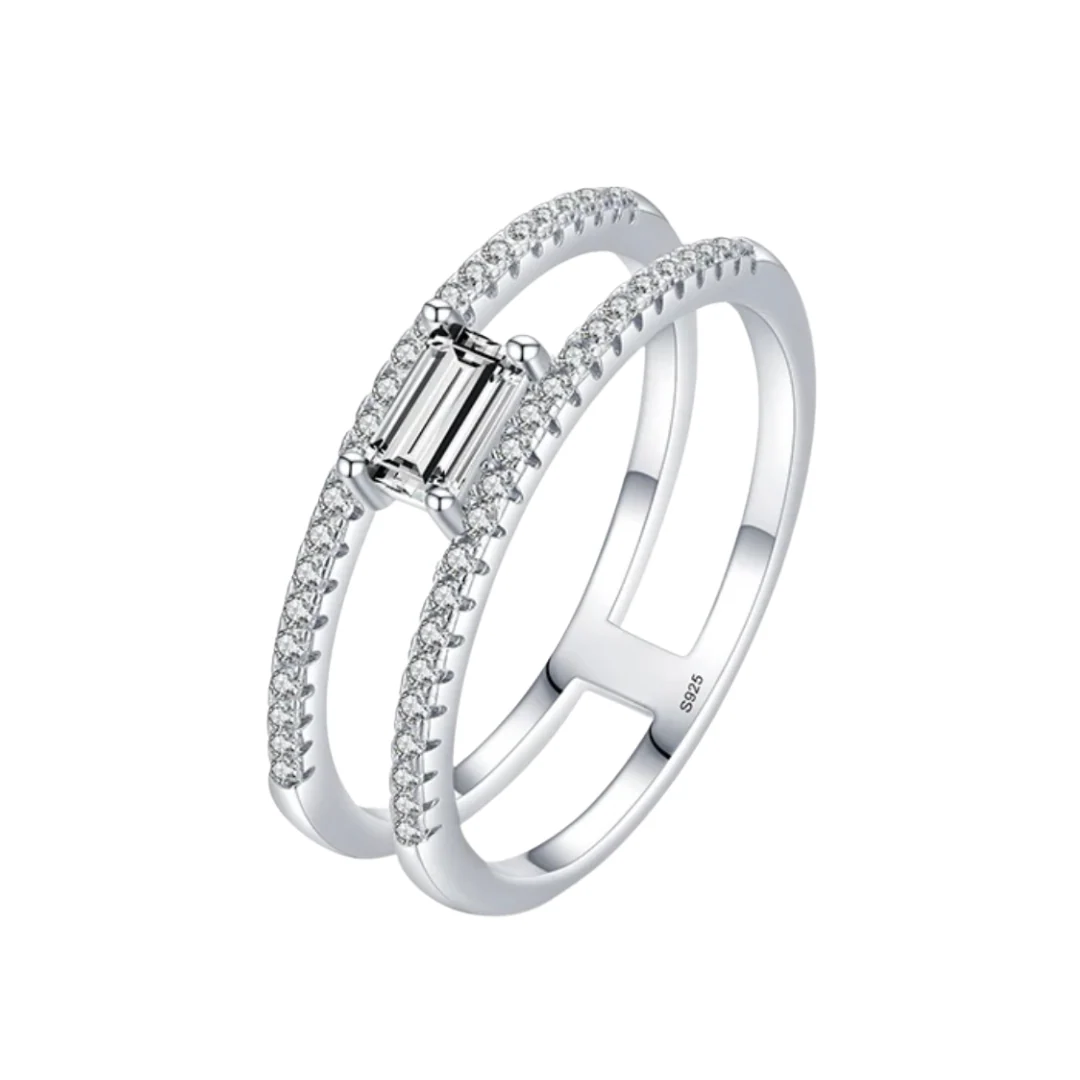 Baguette Double Pave Band - Image 3