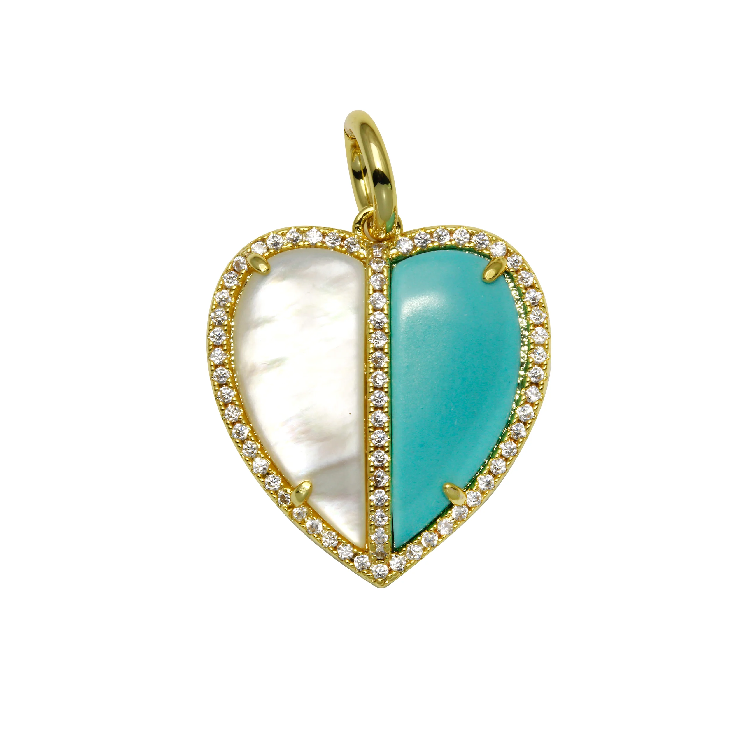 Double Color Stone Heart Charm - Image 7