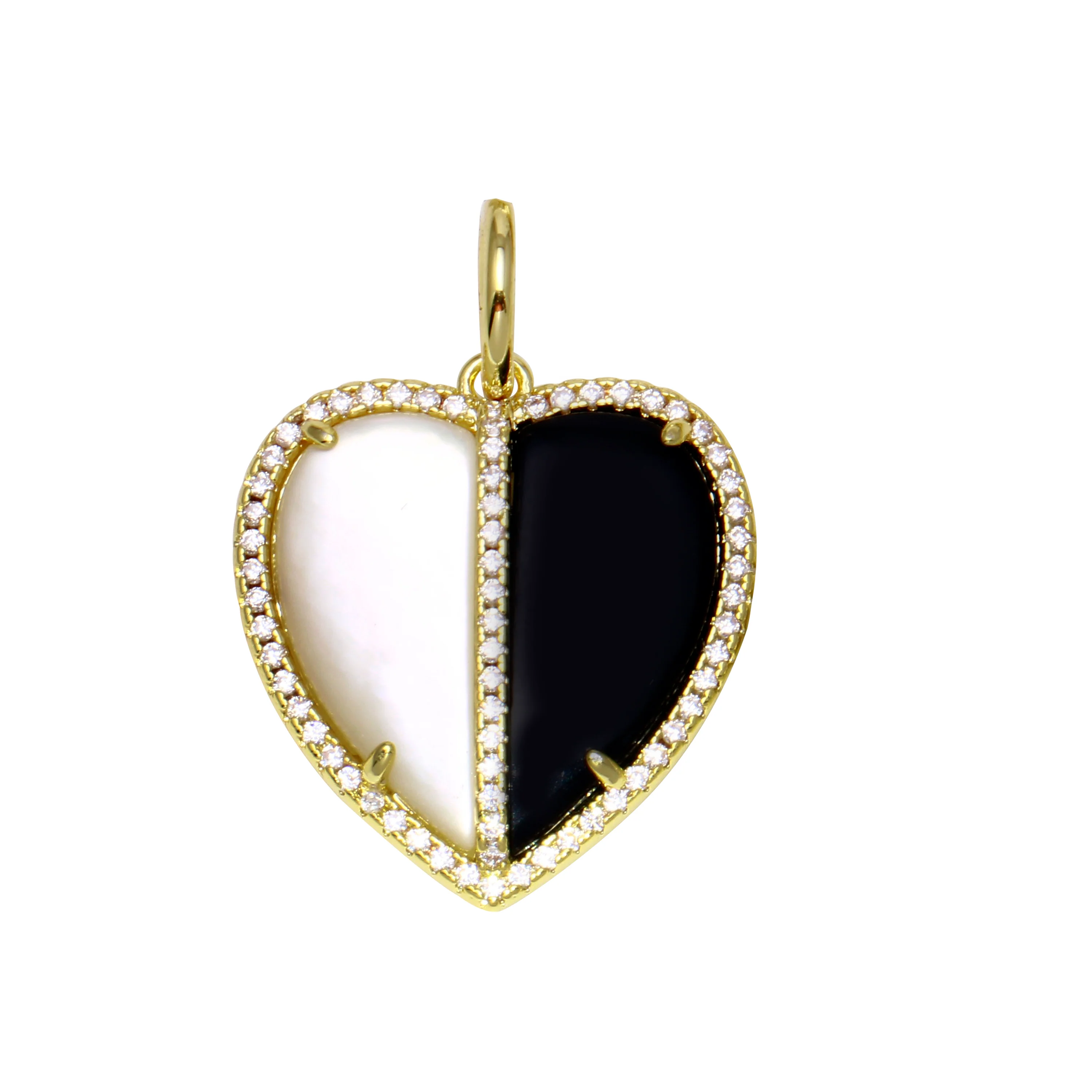 Double Color Stone Heart Charm - Image 9