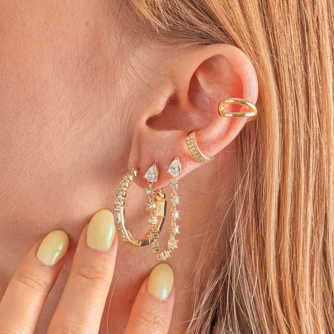 Double Diamond Chain Stud - Image 3