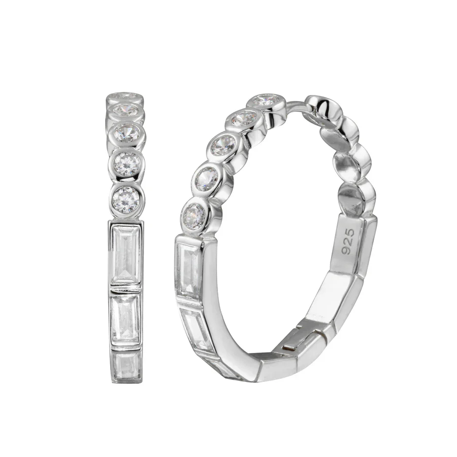 Double Shape Bezel Hoops - Image 4