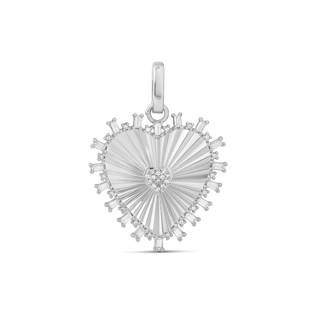 Fluted Heart Charm - Image 4