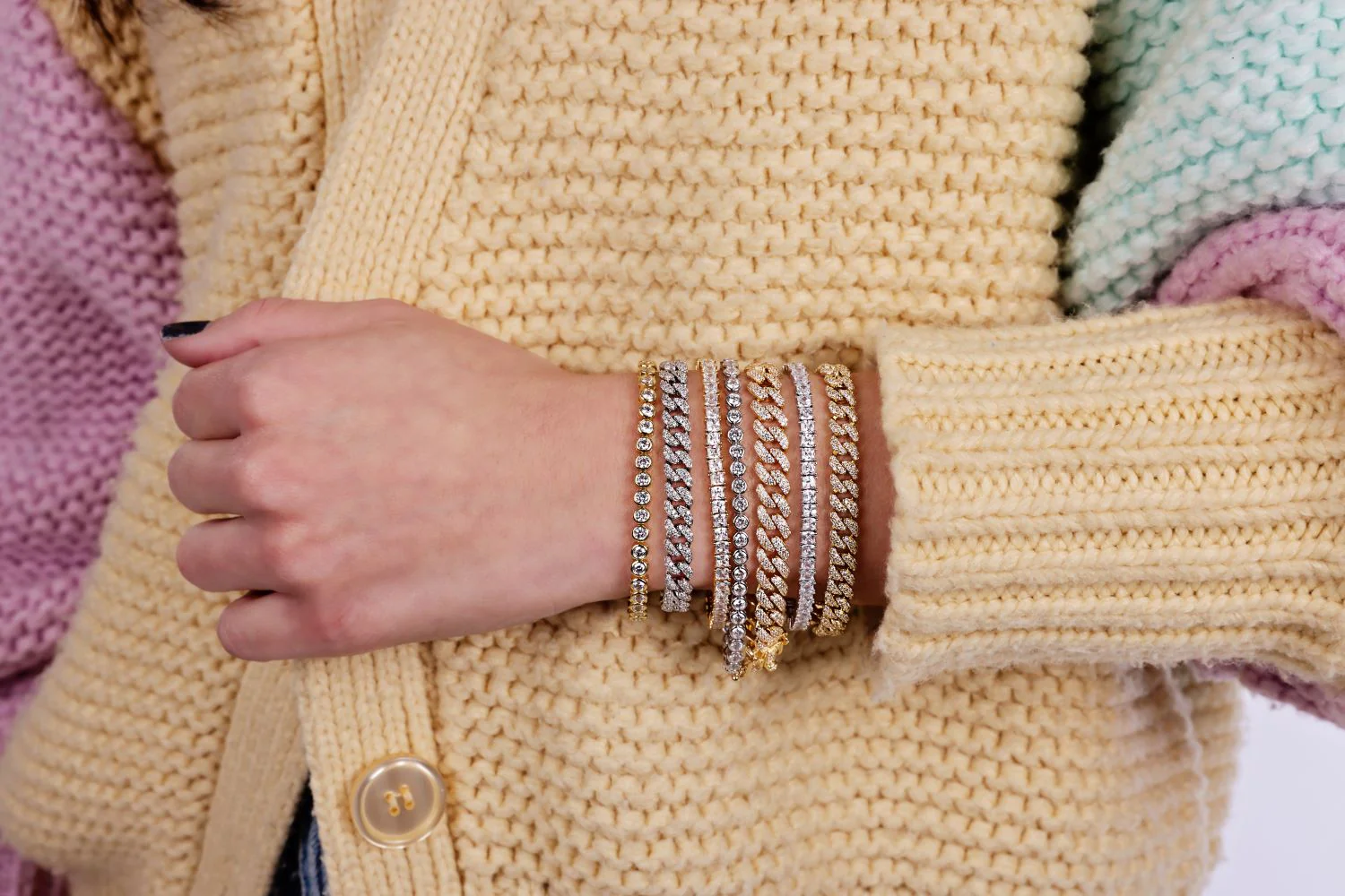 Pave Cuban Chain Bracelet - Image 4