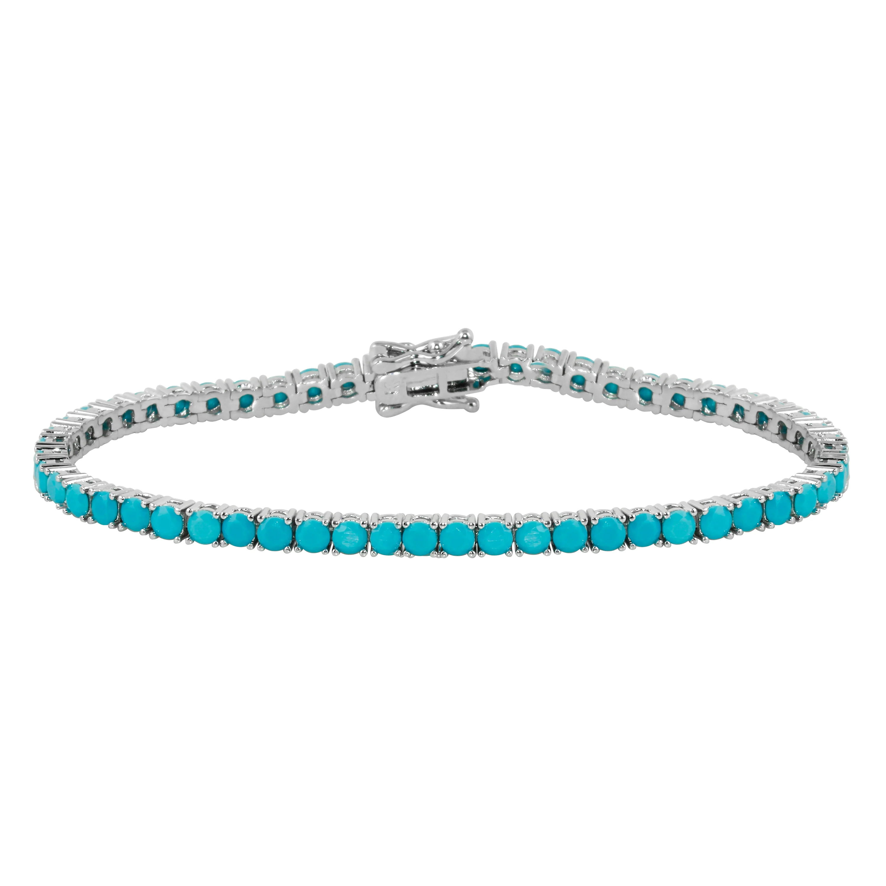 Full Turquoise Tennis Bracelet - Image 5