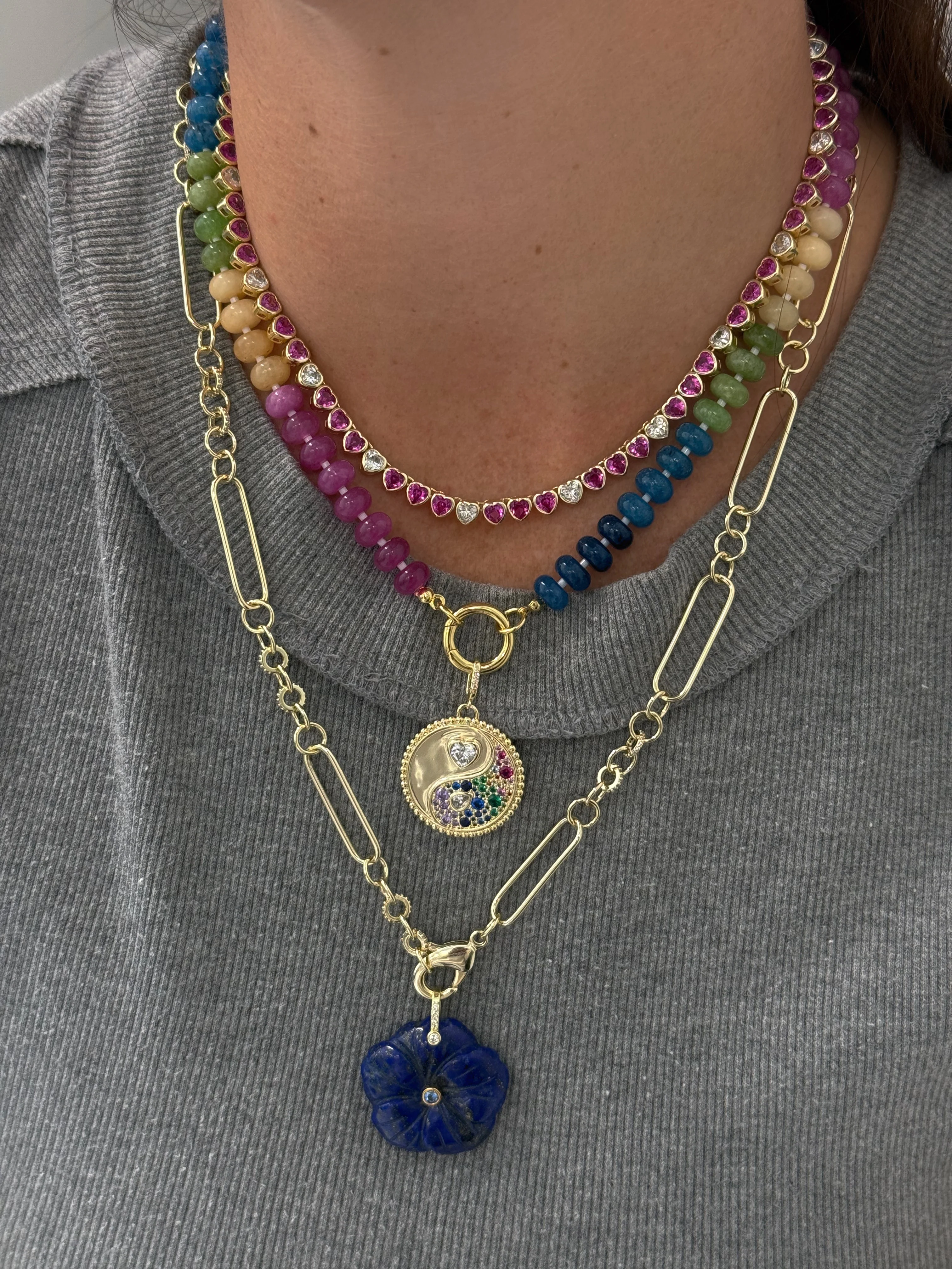 Stone Beaded  Push Clasp Necklace - Image 4