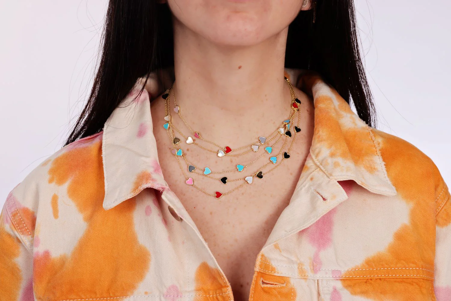 Multi Stone Heart Necklace - Image 8