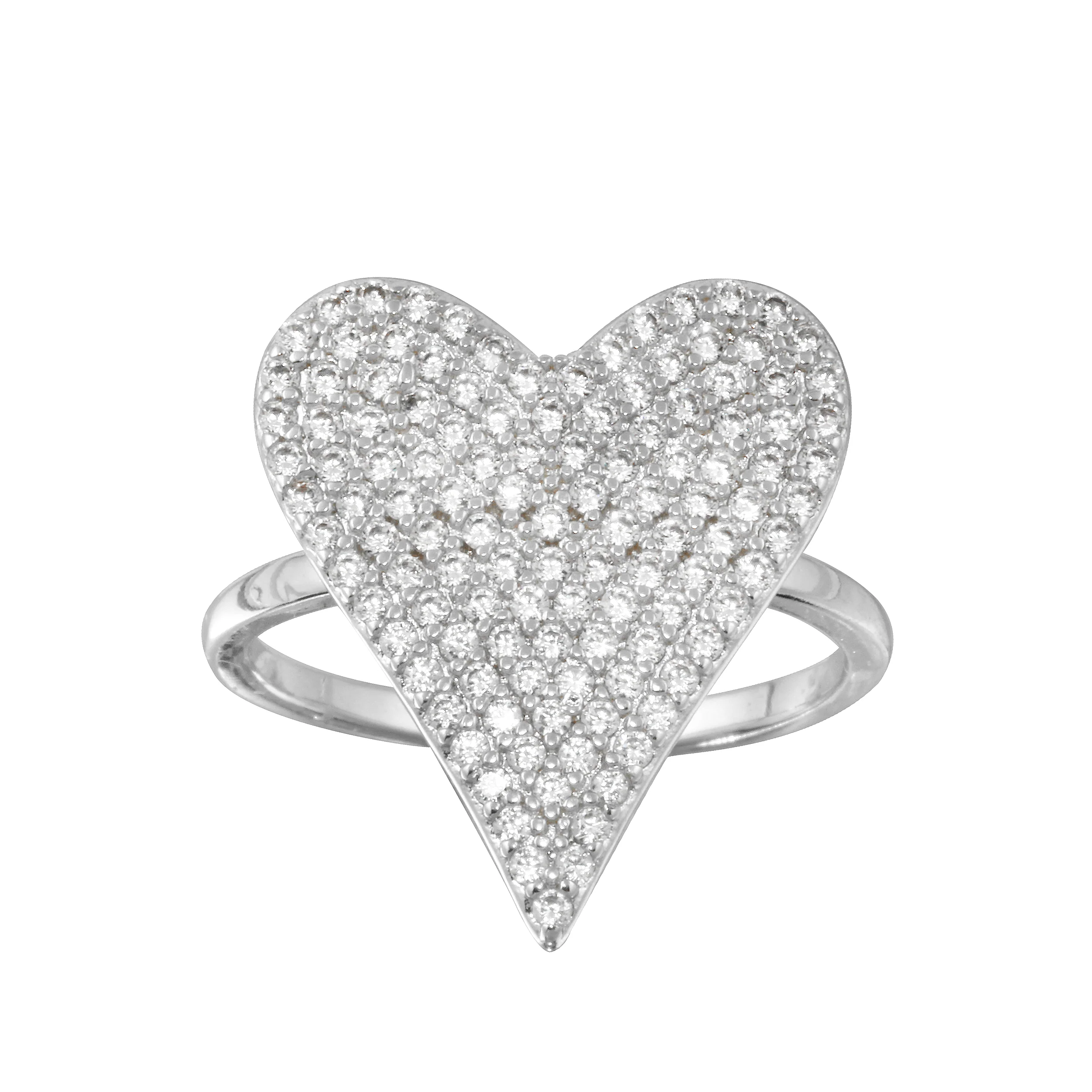 Open Pave Heart Ring - Image 3