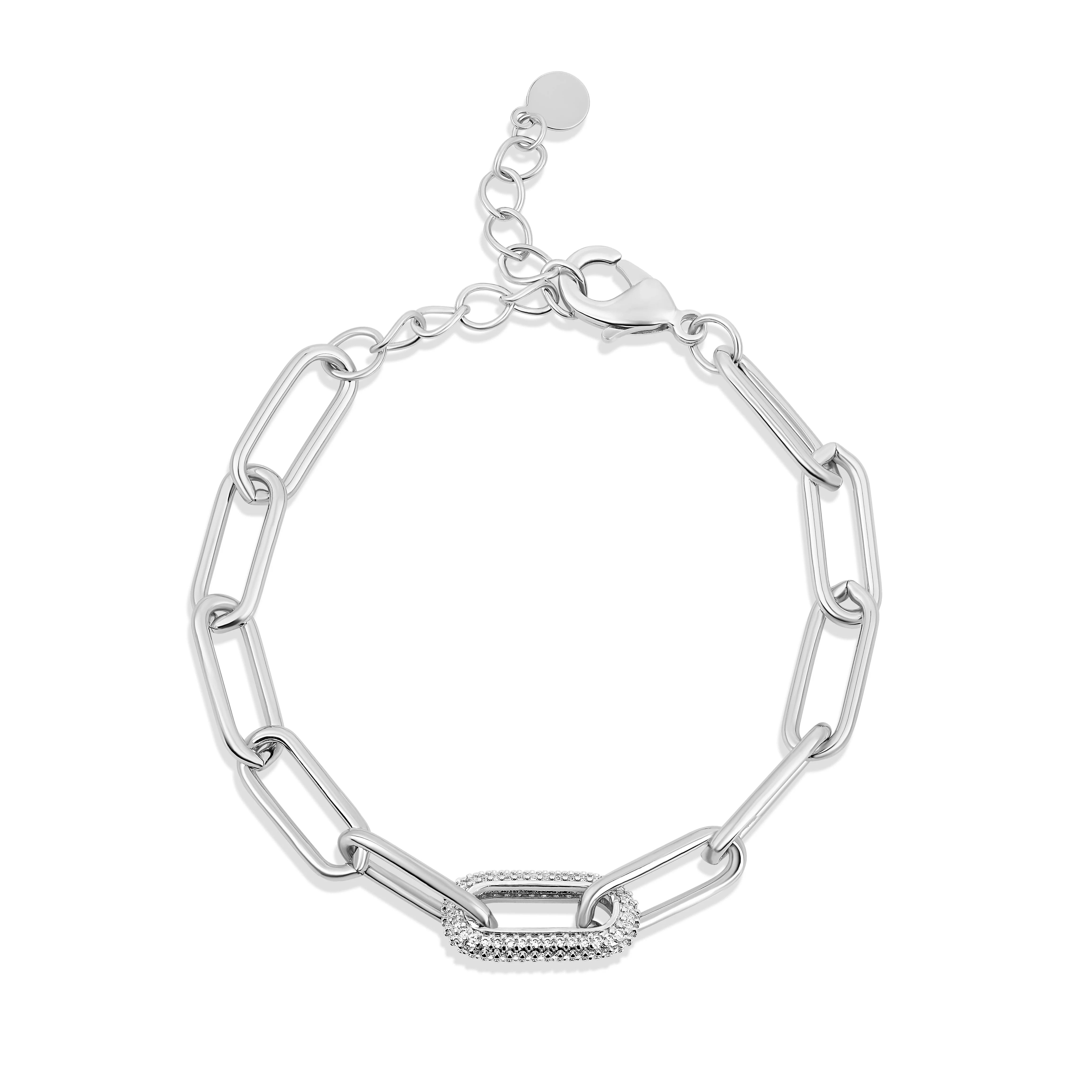 Paperclip Pave Link Bracelet - Image 3