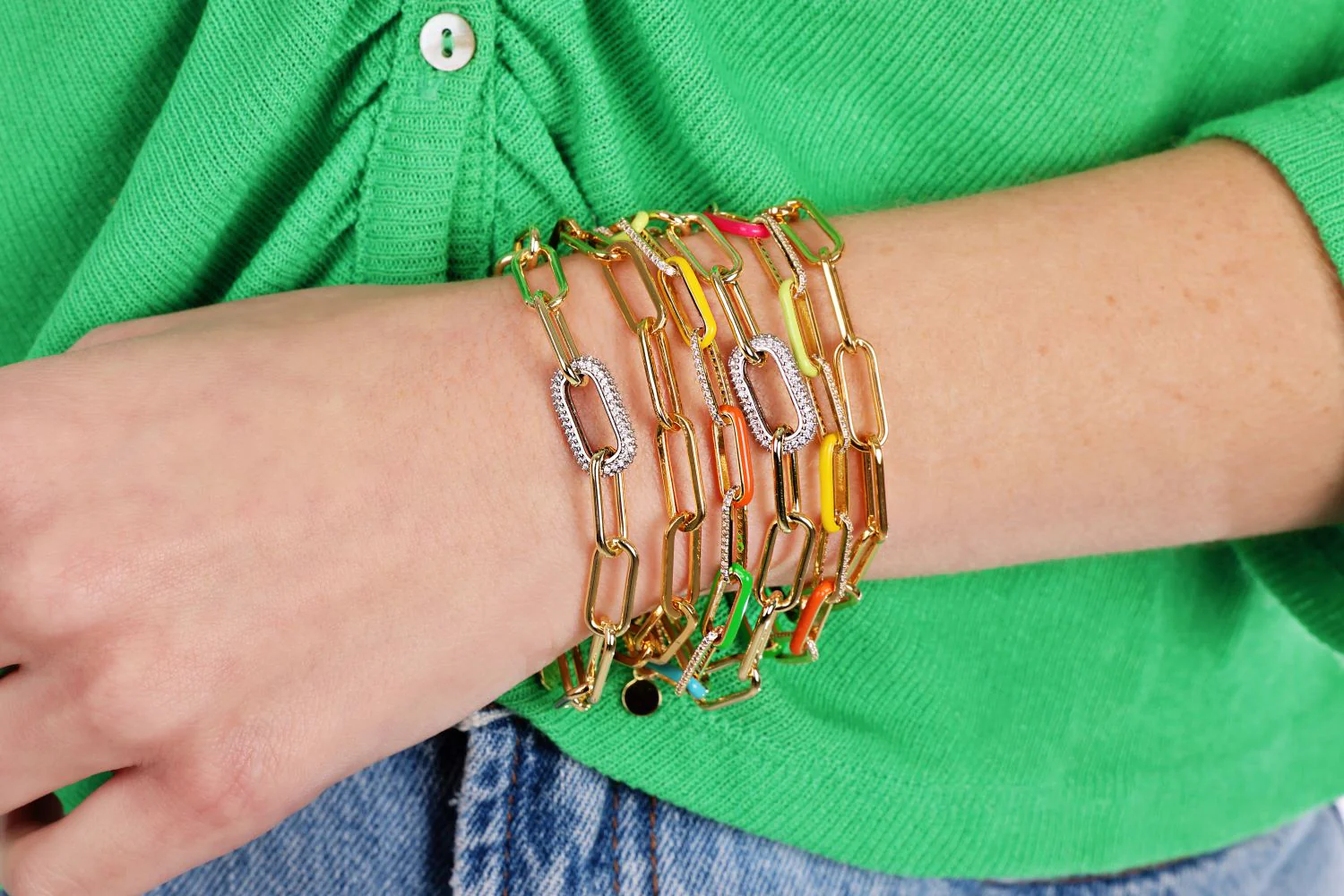 Paperclip Pave Link Bracelet - Image 7