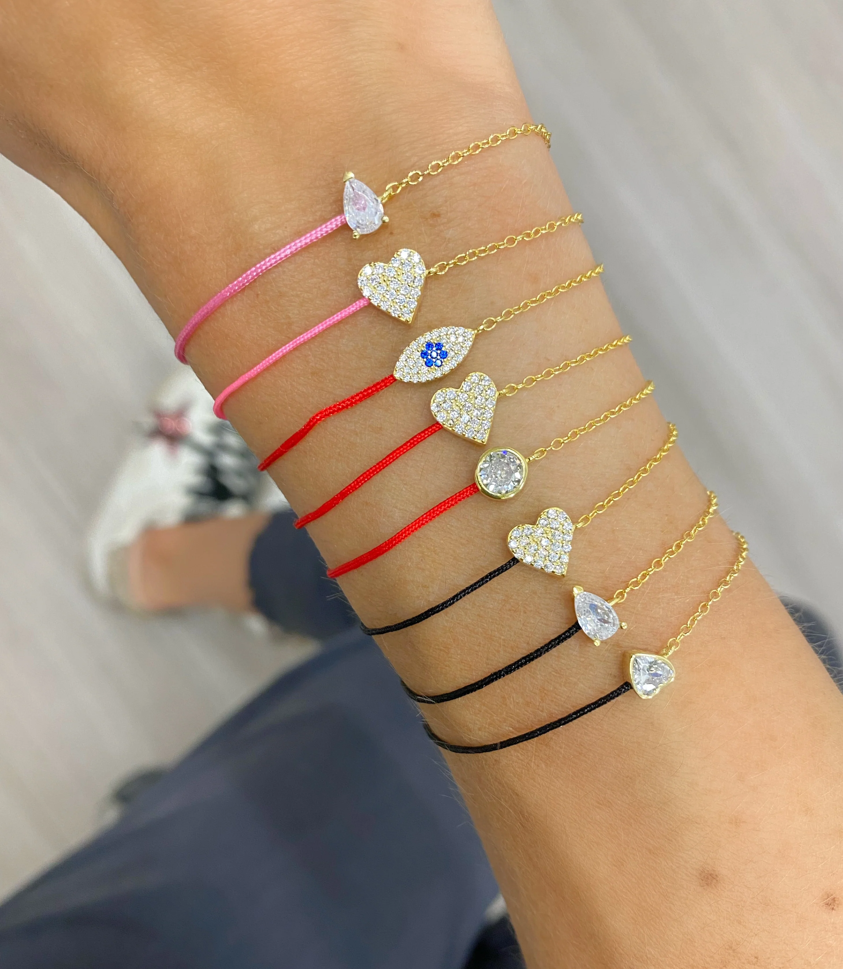 Pave Heart String Bracelet - Image 8