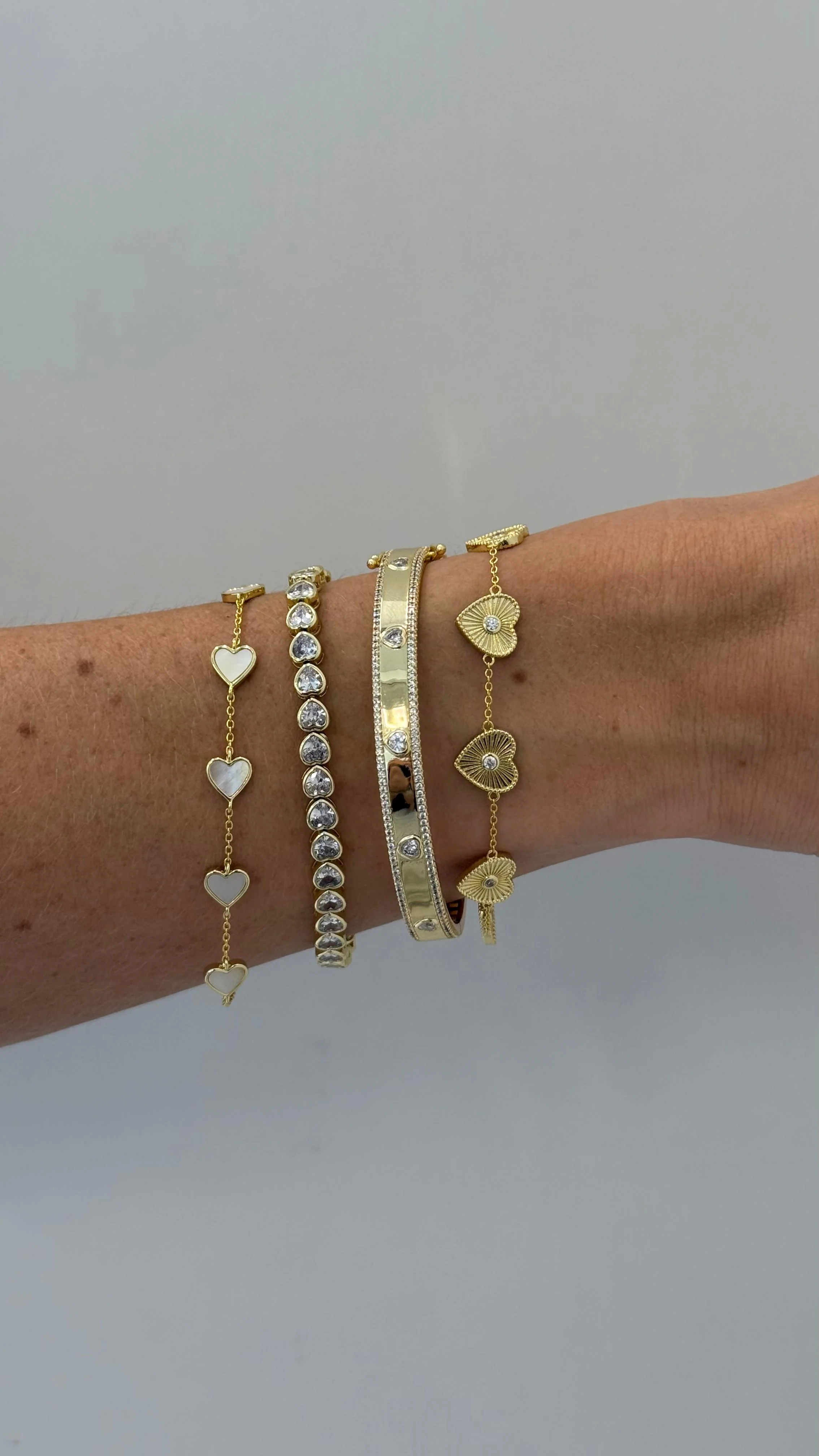 Pave Hearts Bangle - Image 3