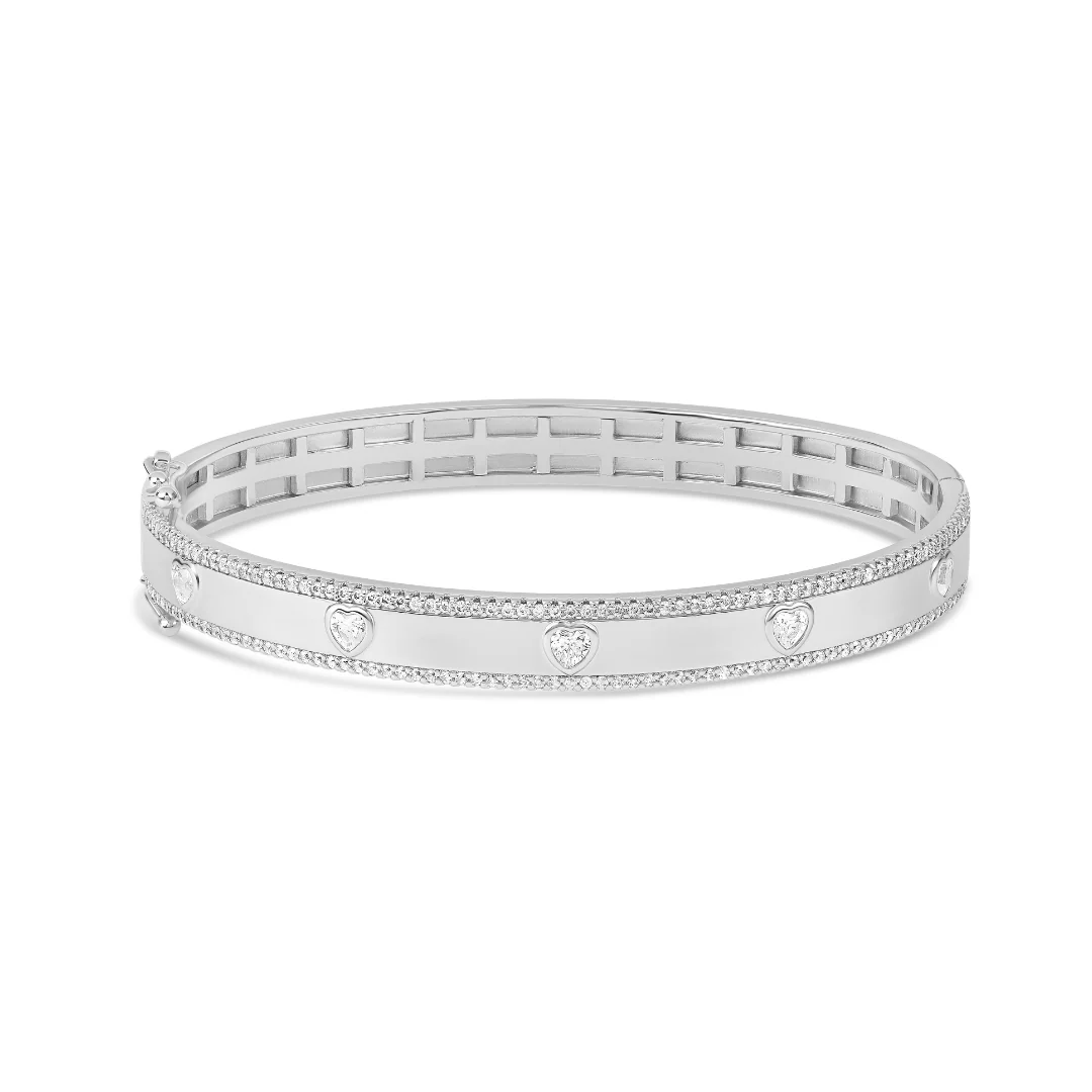 Pave Hearts Bangle - Image 4