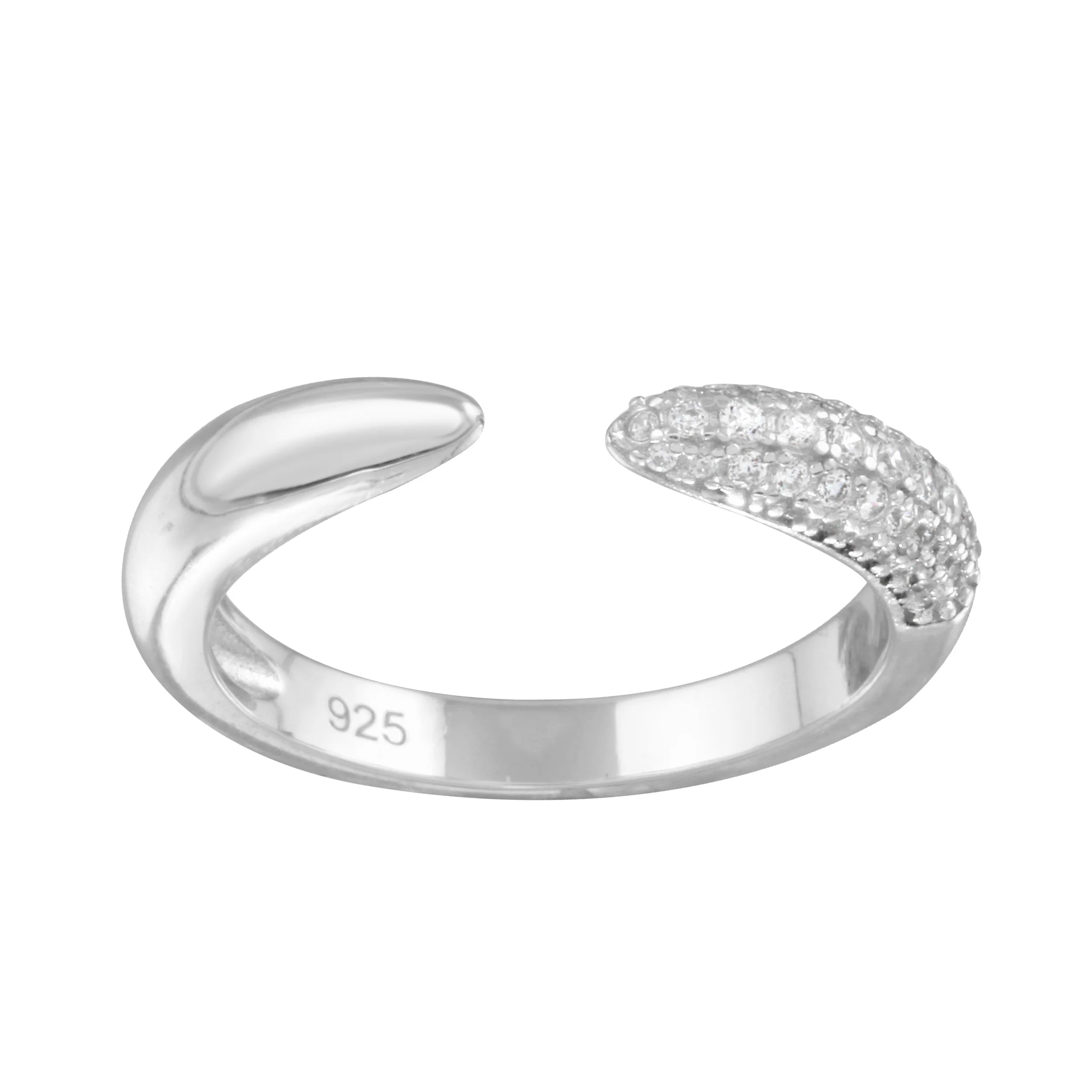 Solid and Pave Claw Ring - Image 3