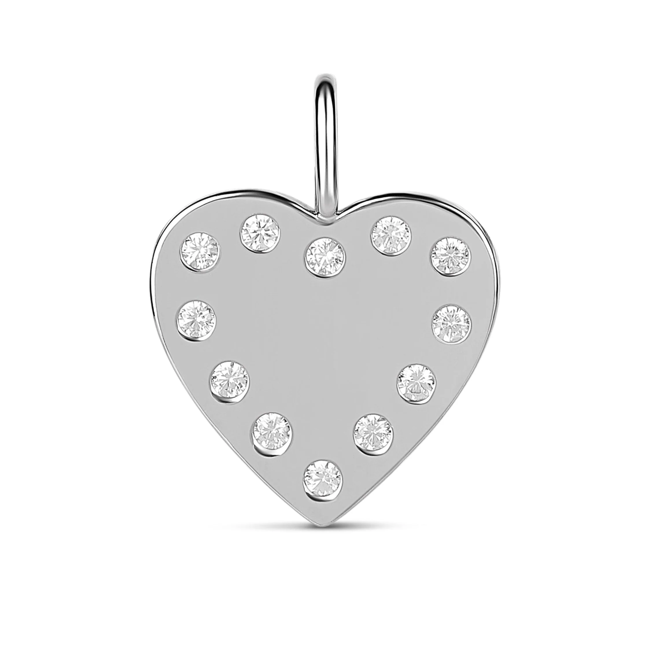 White Stones Heart Charm - Image 3